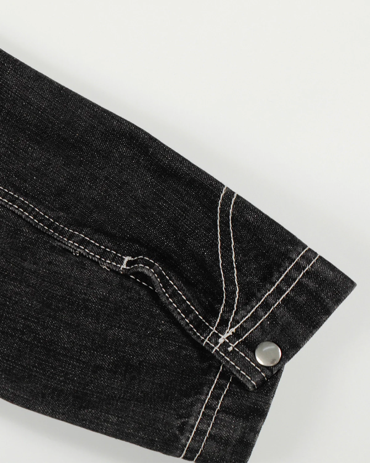 Stand Collar Raw Clasp Denim Jacket | Inflation Streetwear - Image 9