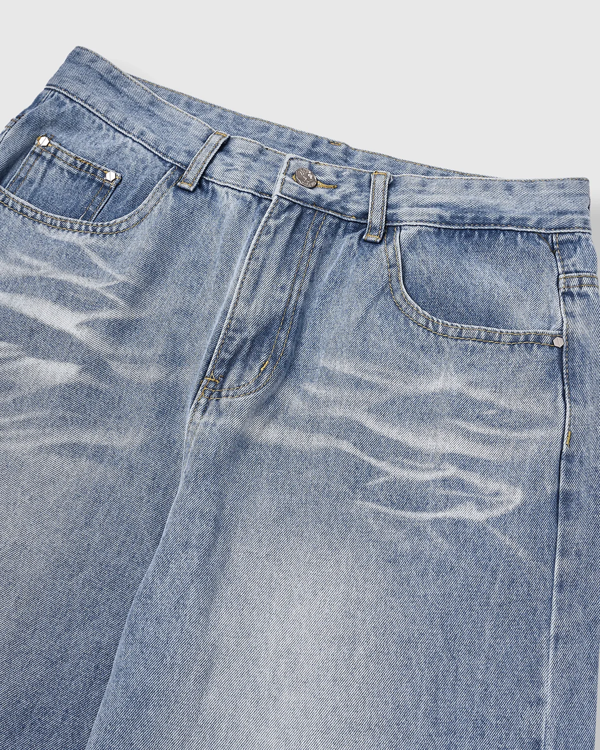 Washed Distressed Baggy Jeans | Inflation Streetwear - Image 4